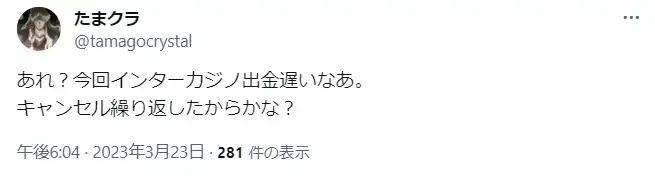 インターカジノ　口コミ評判　出金入金方法　ボーナス