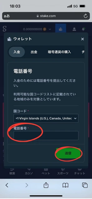 ステークカジノ 登録方法7