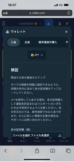 ステークカジノ 登録方法9