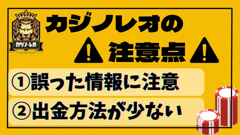 カジノレオ　注意点