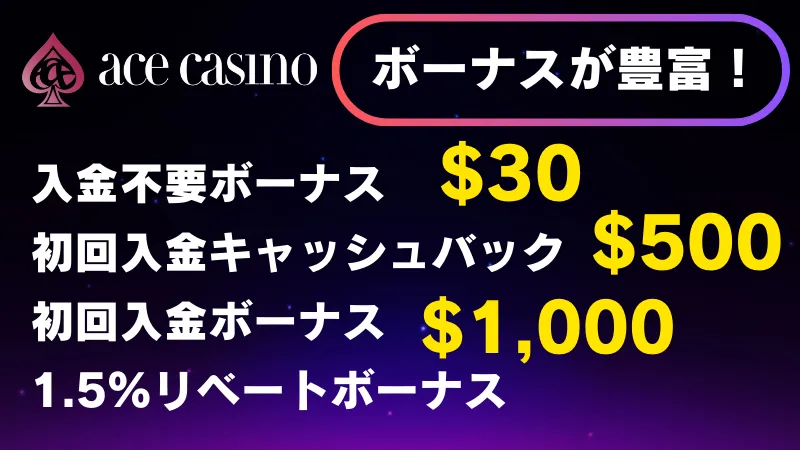 ACE Casino ボーナス