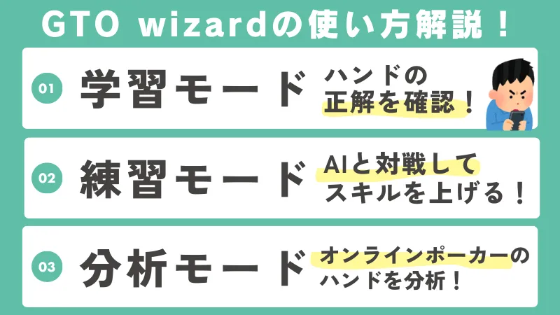 GTO Wizard(ウィザード)の使い方を解説