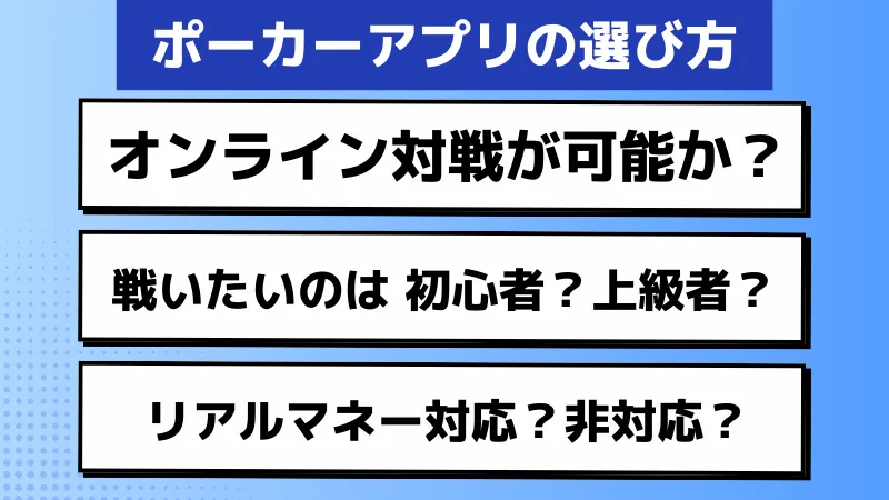 オンラインポーカーアプリの選び方