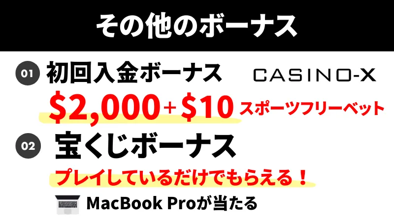 カジノエックス(Casino-X)のその他のボーナス