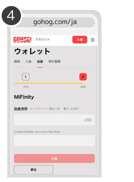 ゴーホグカジノ(Gohog)の出金について