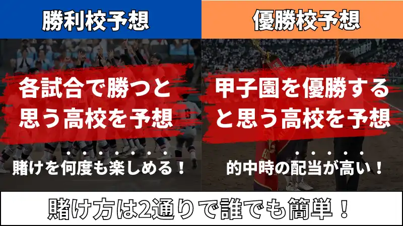 甲子園(高校野球)の賭け予想は2通り