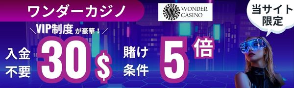 入金不要ボーナス おすすめ ワンダーカジノ